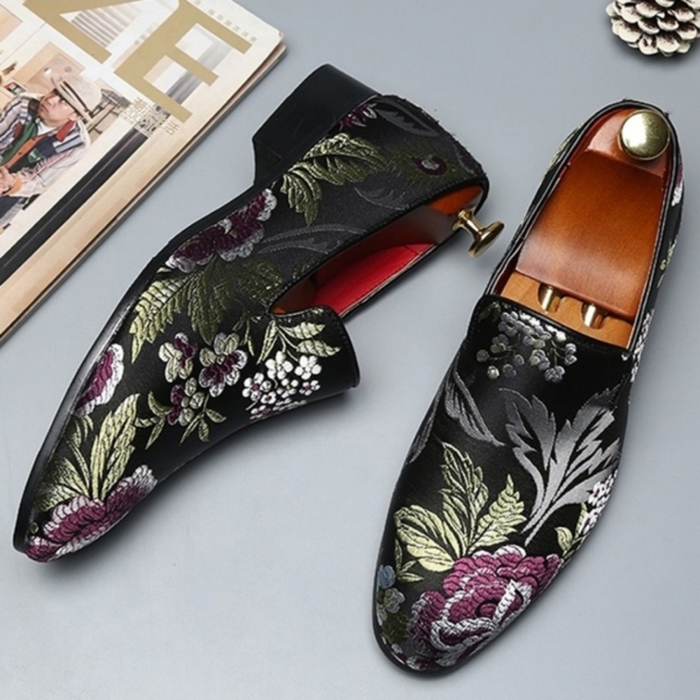 Handmade Italian silk men's loafers